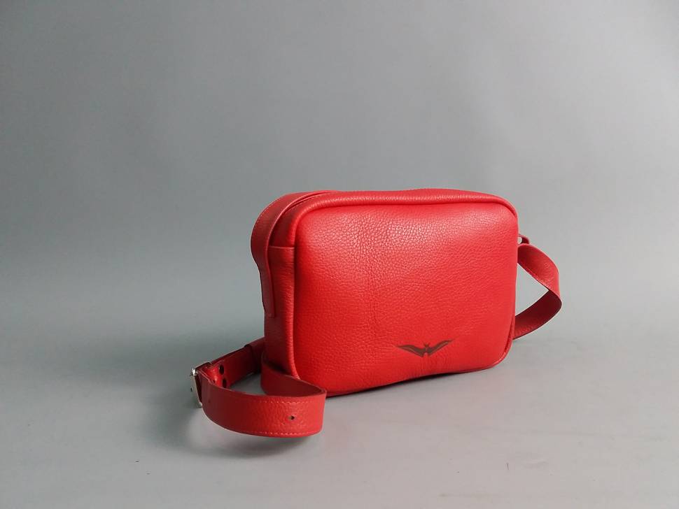 Шкіряна жіноча сумка AV2 Червона (B337)