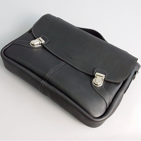 Кожаный портфель AV2 Черный (N320)