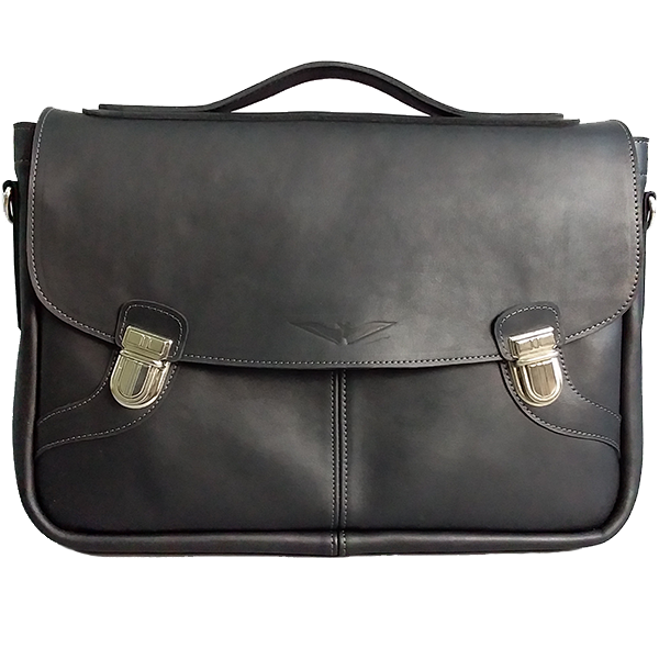 Кожаный портфель AV2 Черный (N320)