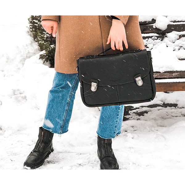 Кожаный портфель AV2 Черный (N320)