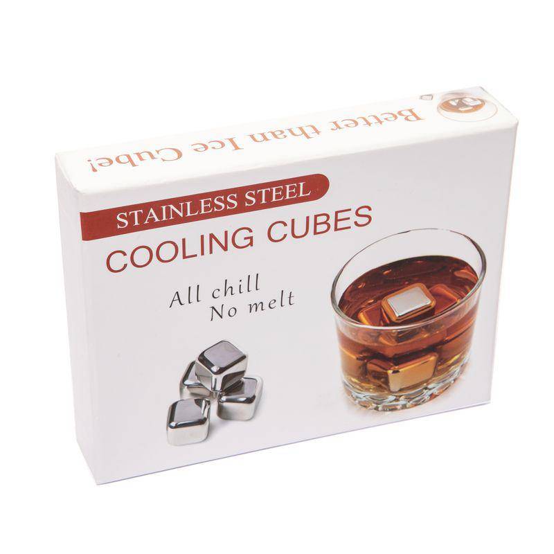 Набір сталевих каменів для віскі + щипці (8 шт)