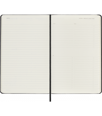 Средний Еженедельник Moleskine Вертикальный PRO 2024 Черный