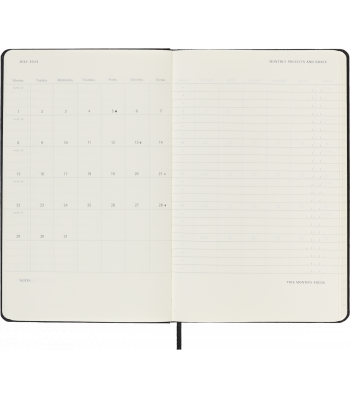 Средний Еженедельник Moleskine Вертикальный PRO 2024 Черный