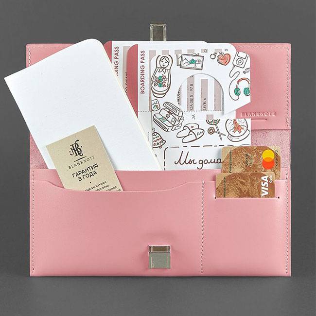 Кожаный дорожный кейс BlankNote 2.0 Нежно-розовый