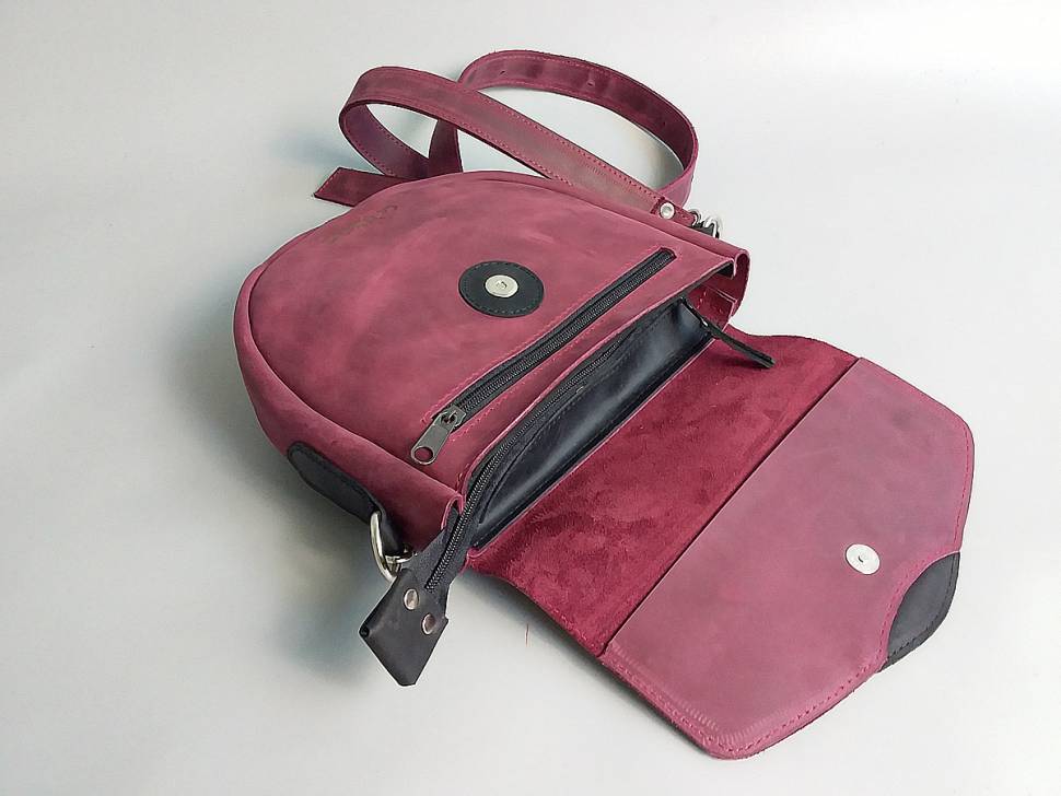 Шкіряна жіноча сумка AV2 Бордо (B335)