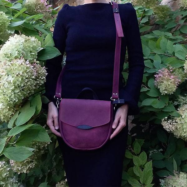 Шкіряна жіноча сумка AV2 Бордо (B335)