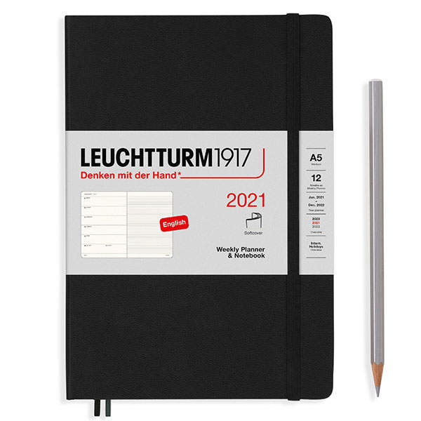 Средний Еженедельник с Заметками Leuchtturm1917 Мягкий Черный 2021