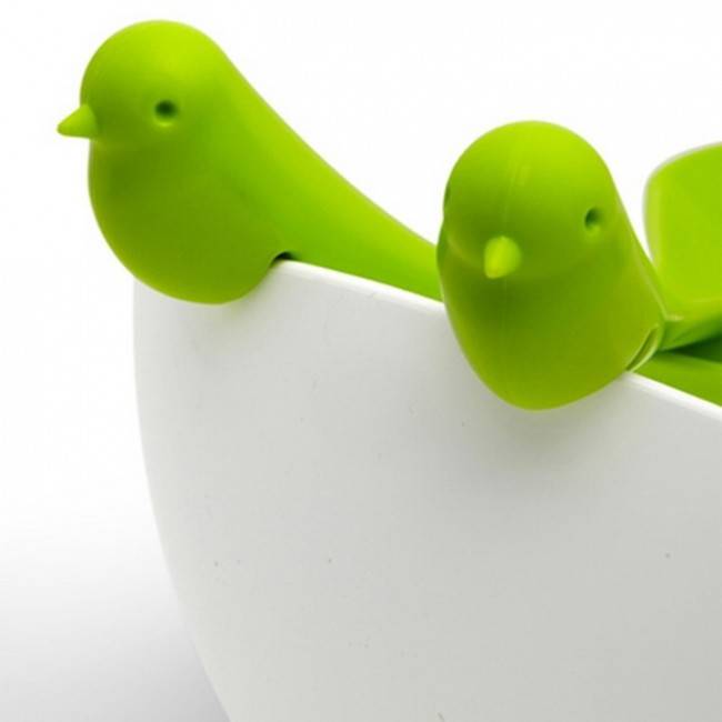 Салатница с ложками для сервировки Sparrow Qualy Зеленый