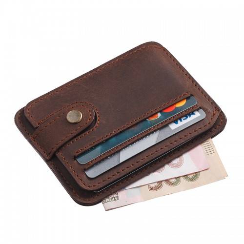 Картхолдер на кнопке BlackBrier Коричневый (CH2-33)