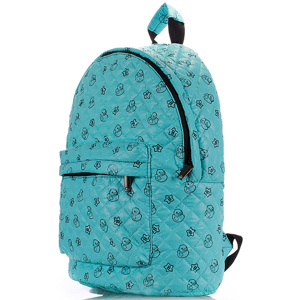 Рюкзак з текстилю стьобаний Poolparty з качечка Синій