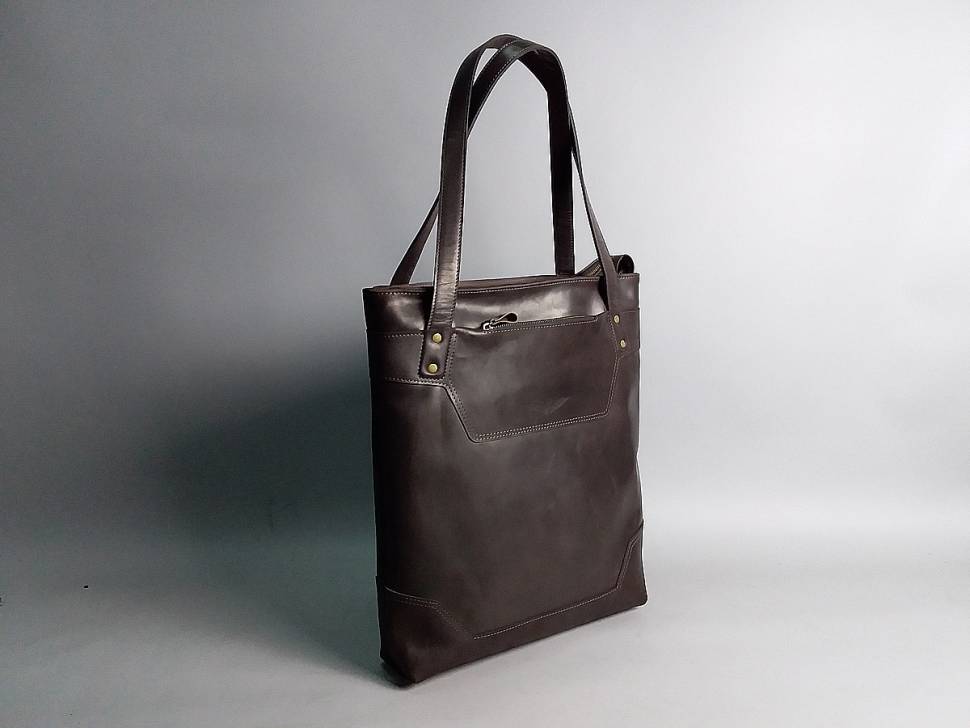 Кожаная женская сумка-шоппер AV2 Коричневая (B622)