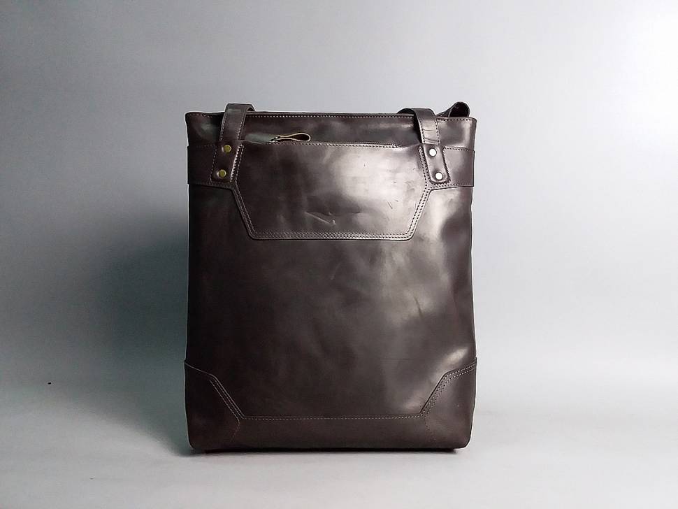 Кожаная женская сумка-шоппер AV2 Коричневая (B622)