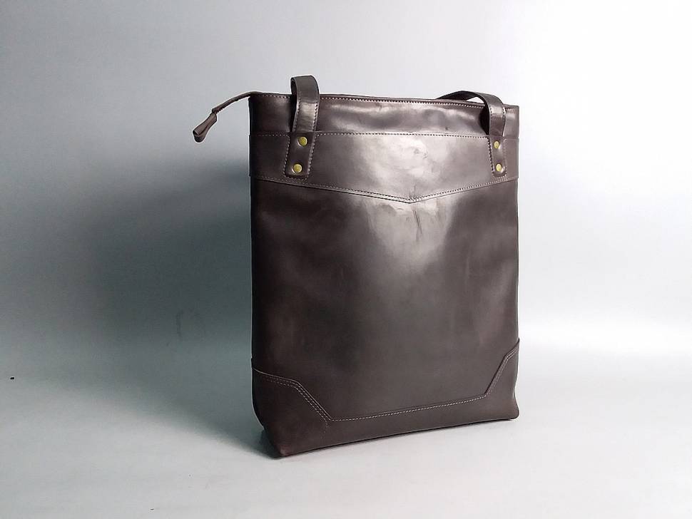 Кожаная женская сумка-шоппер AV2 Коричневая (B622)