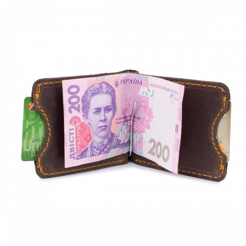 Портмоне з затискачем для купюр на гумці Black Brier Коричневе