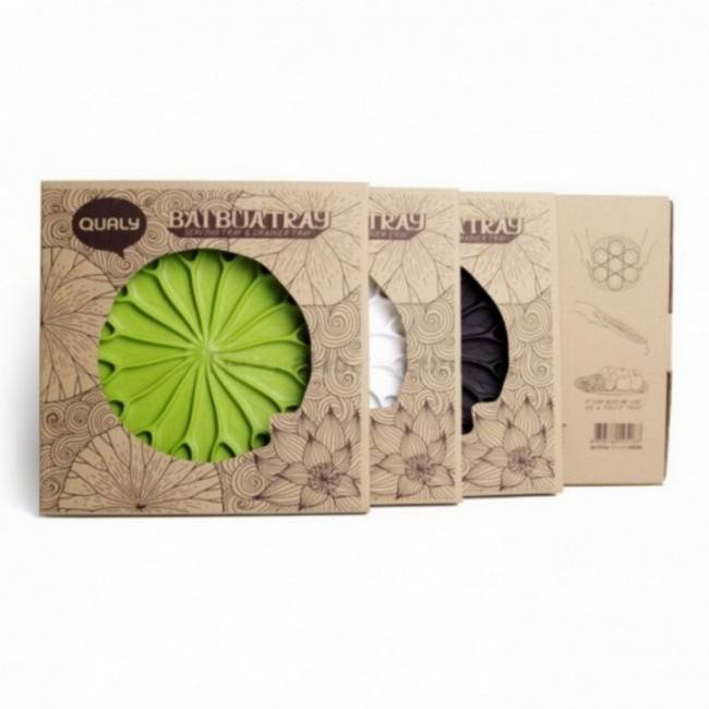Поднос-сушилка Qualy Лист лотоса Зеленый