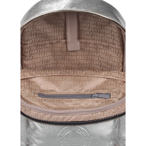 Рюкзак женский кожаный Poolparty XS Серебро