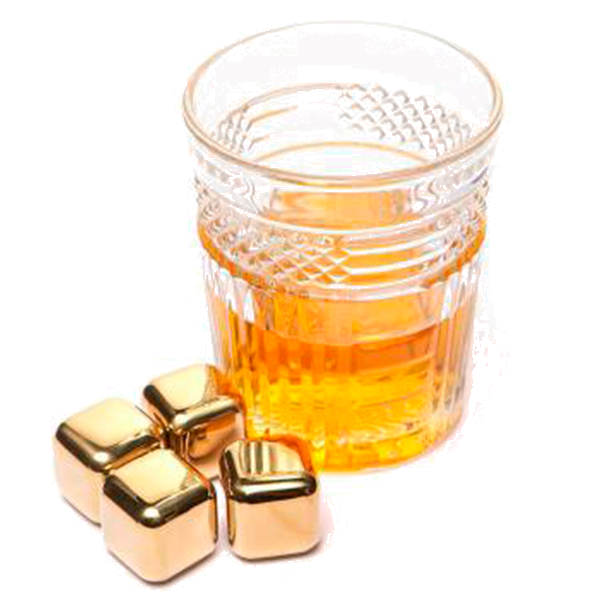 Набор золотых камней для виски (4 шт)