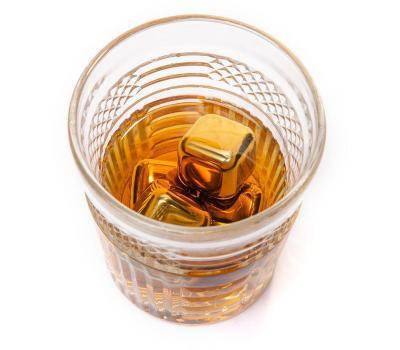 Набор золотых камней для виски (4 шт)