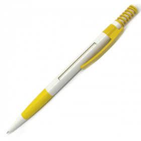 Ручка Кулькова Big Spring Message Пластикова Біло-жовта