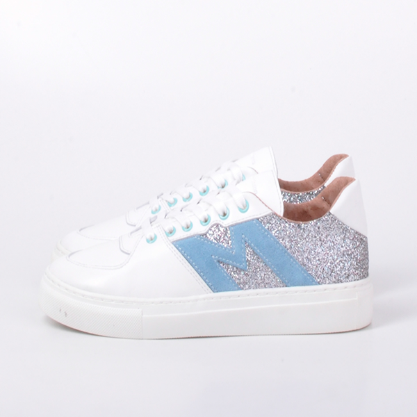 Кожаные кеды Jizuz Hillstar White с глиттером