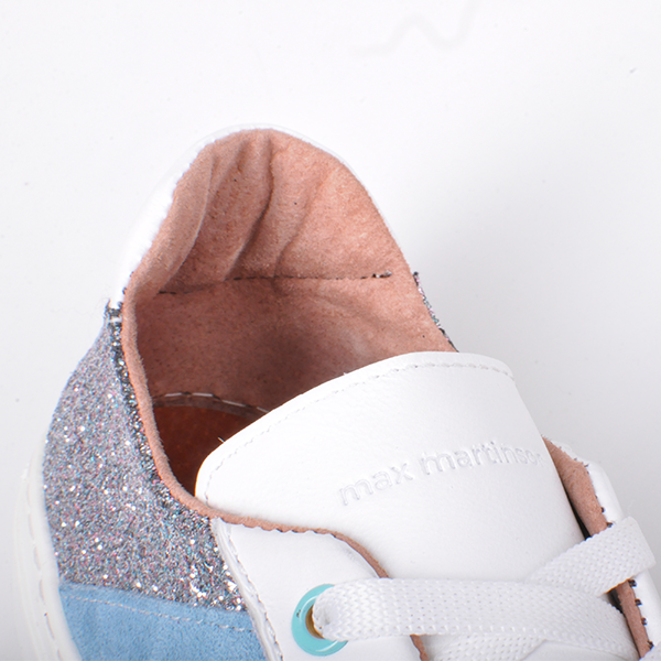 Кожаные кеды Jizuz Hillstar White с глиттером