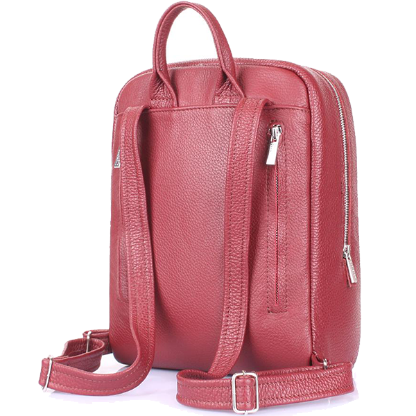 Рюкзак женский кожаный Poolparty Cult Красный