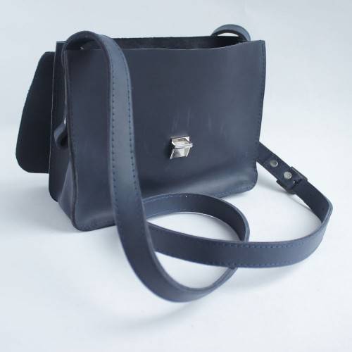 Шкіряна жіноча сумка Dekey Емма Плюс Темно Синя