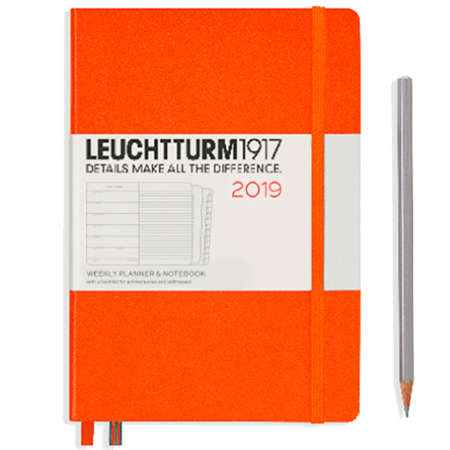Еженедельник с заметками Leuchtturm1917 Средний Оранжевый 2019 (357802)