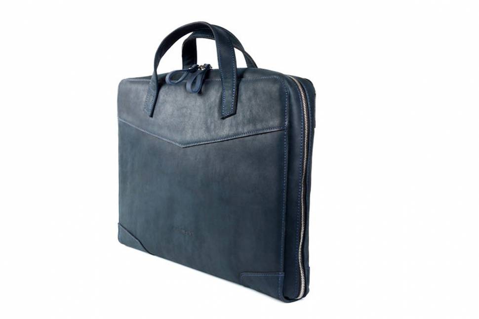 Папка для ноутбука зі шкіри AV2 Синя (B344)