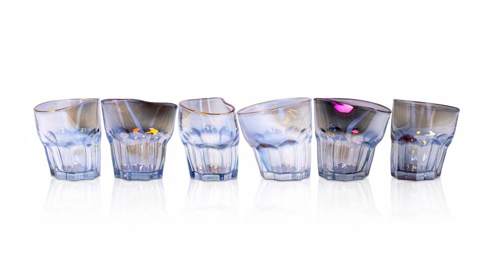 Набор Пьяных Радужных Стаканов для виски (6 шт + ящик)