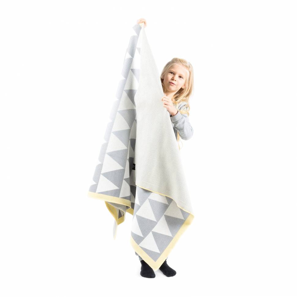 Плед из хлопка Woolkrafts Mount Серый 140х100 см