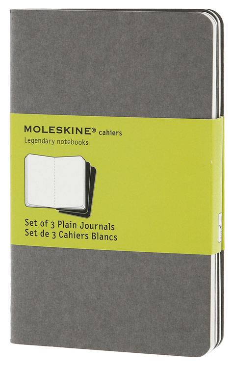 Карманная тетрадь (3 шт) Moleskine Cahier серая Чистые листы