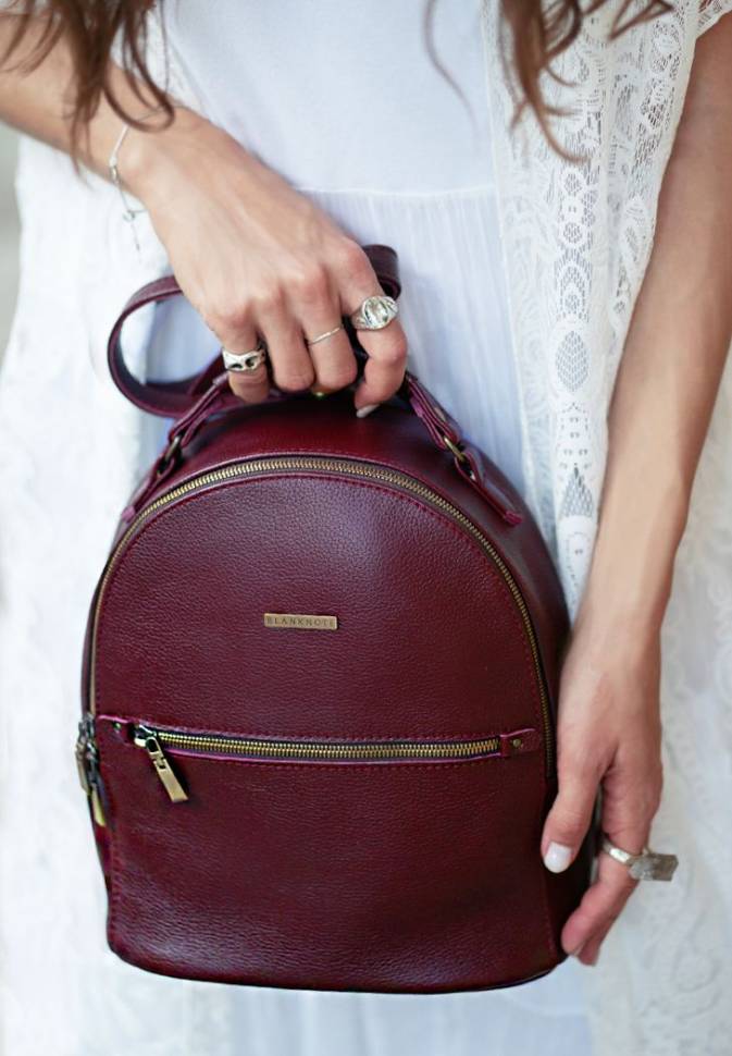 Рюкзак из кожи BlankNote мини Марсала
