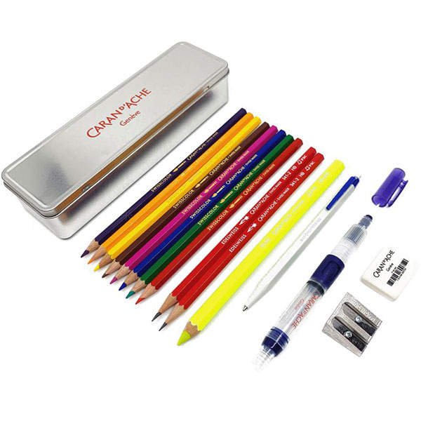 Набір Caran d&#39;Ache Back to School Multiproduct 16 елементів + металевий пенал