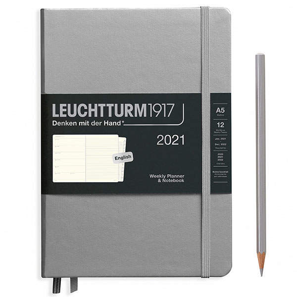 Средний Еженедельник с Заметками Leuchtturm1917 Metallic Edition Серебро 2021