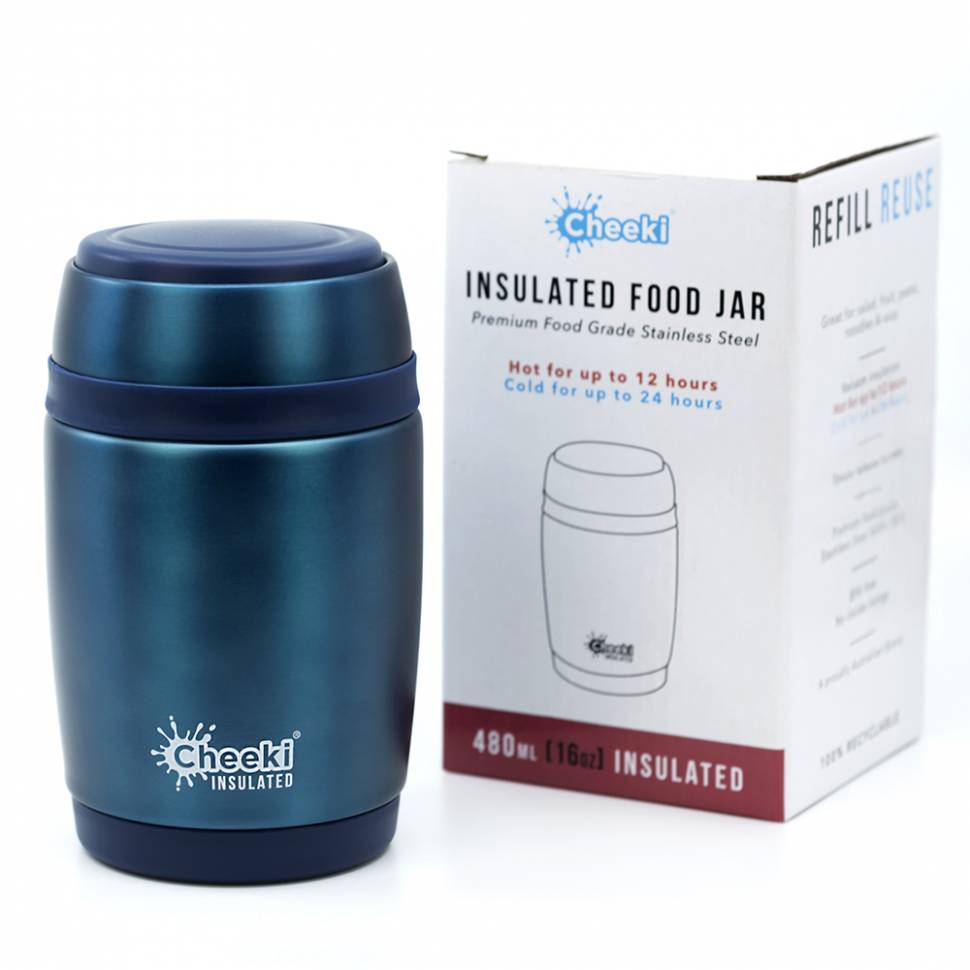Термос для еды Cheeki Food Jar 480ml Blue Термос для еды Cheeki Food Jar 480ml Blue