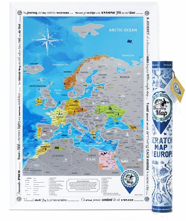 Скретч-карта Європи англійською Discovery Map