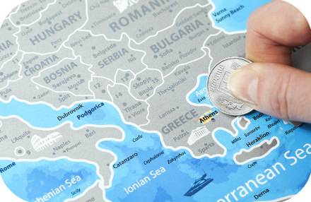 Скретч-карта Европы на английском Discovery Map