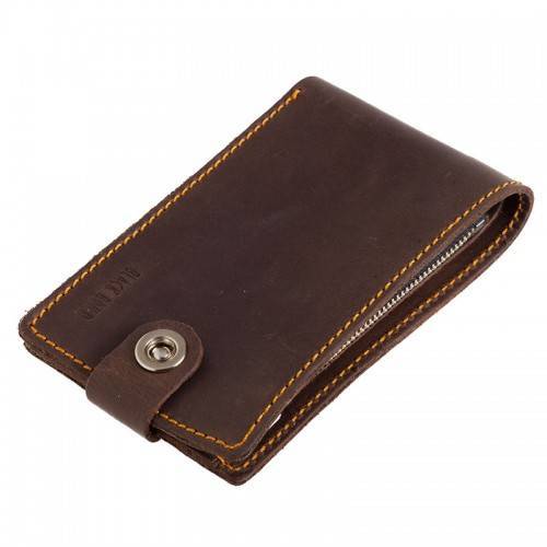 Чехол-портмоне Black Brier на кнопке Коричневый (P-19-33)