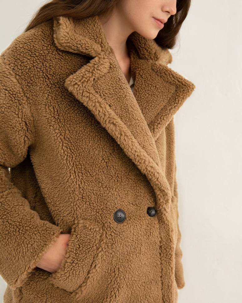 Шуба з еко-хутра Oversize mini Коричнева 