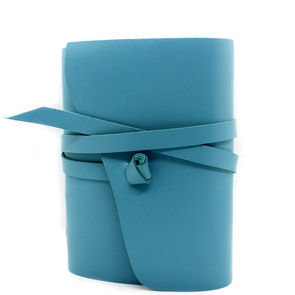 Кожаный блокнот Comfy Strap B6 Бирюза в линию