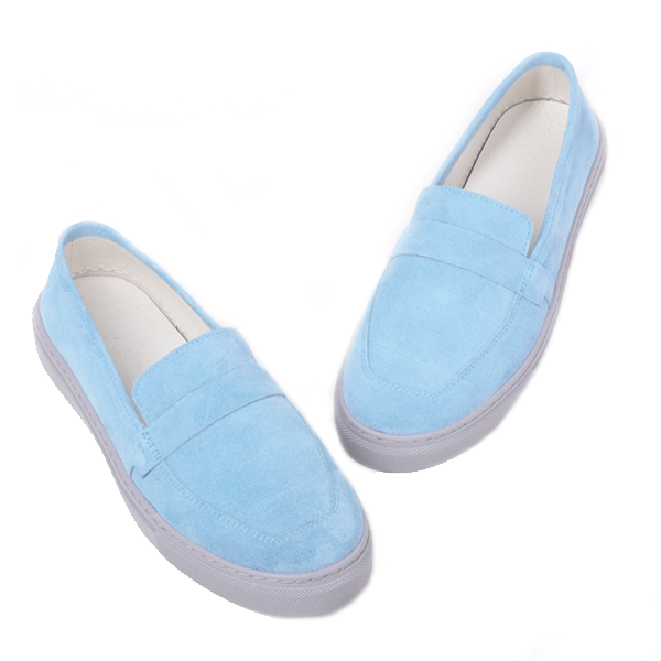 Замшевые мокасины Jizuz голубые