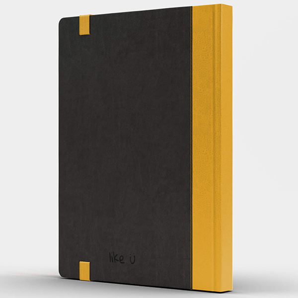 Блокнот з екокожі Professional A5 Чорний /Жовтий