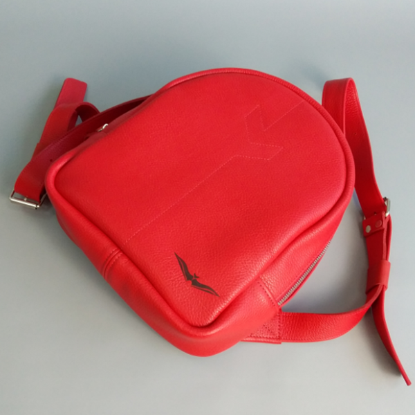 Кожаный женский рюкзак AV2 Красный (P530)