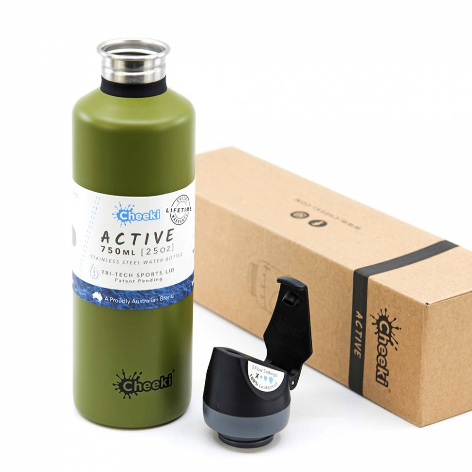 Спортивная бутылка для воды Cheeki Single Wall Active 750 ml Khaki
