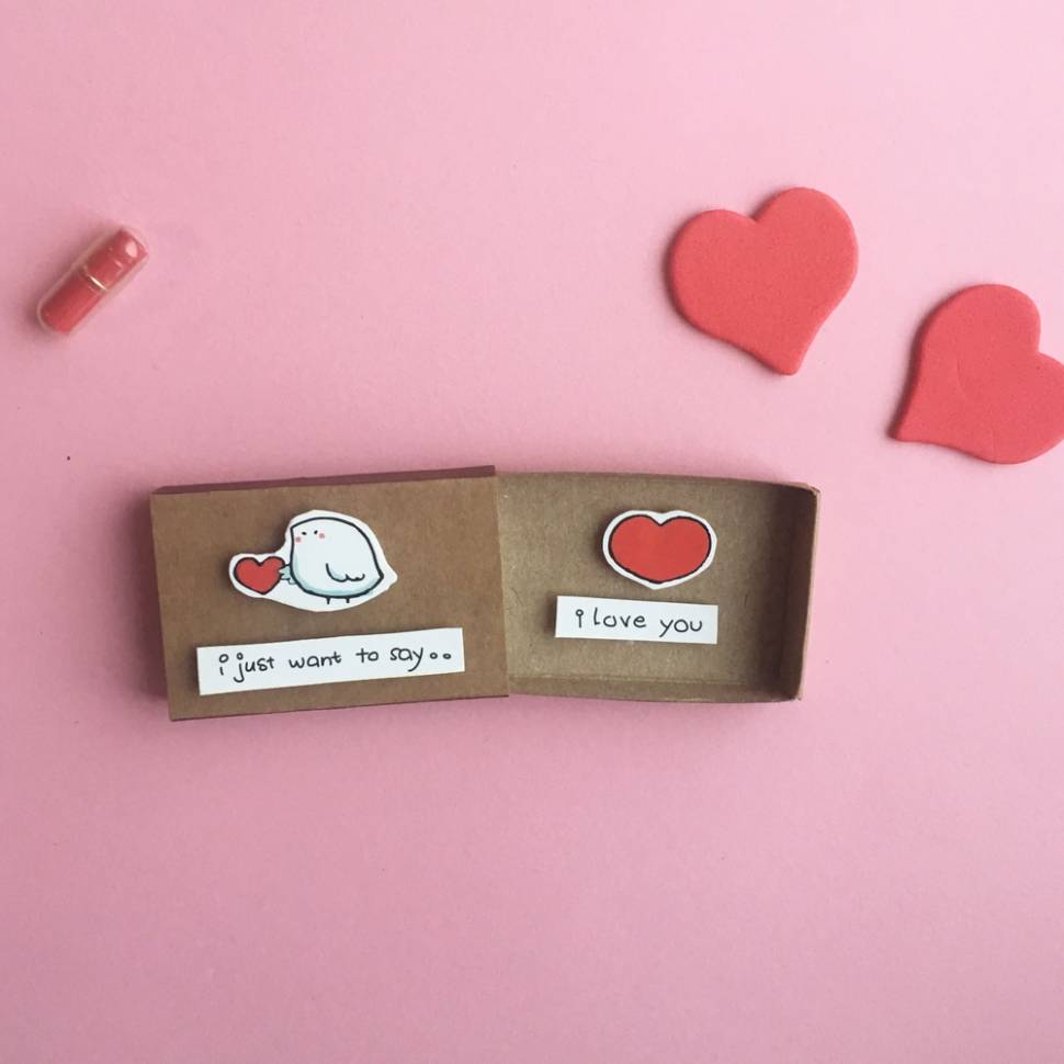 Открытка в спичечной коробке I Want To Say I Love You Открытка в спичечной коробке I Want To Say I Love You