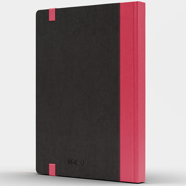 Блокнот з екокожі Professional A5 Чорний /Рожевий
