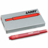 Картриджи Lamy T10 с чернилами для перьевых ручек Lamy 5 шт Красные