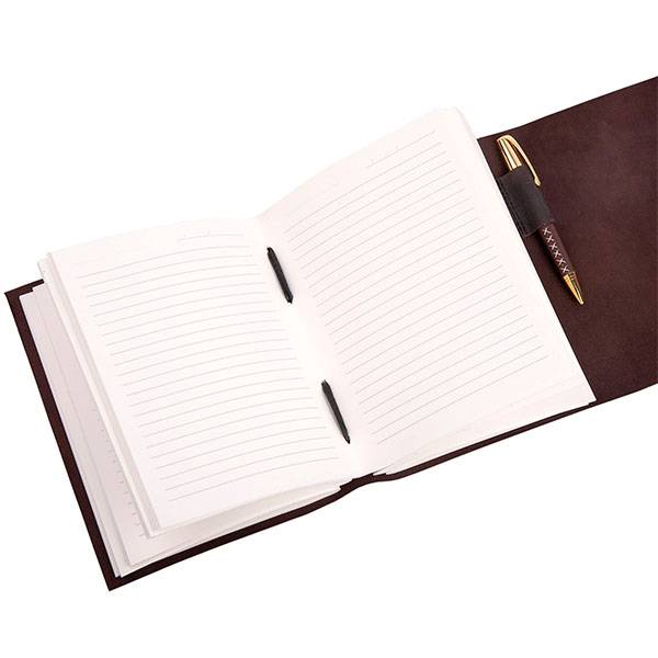 Кожаный блокнот Comfy Strap A5 Коричневый в линию + ручка