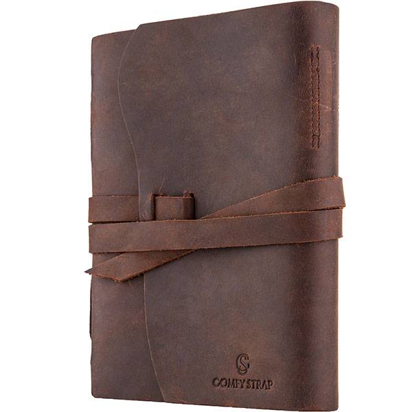 Кожаный блокнот Comfy Strap A5 Коричневый в линию + ручка